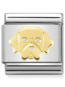 Maillon Nomination classic chien golden retriever en Or