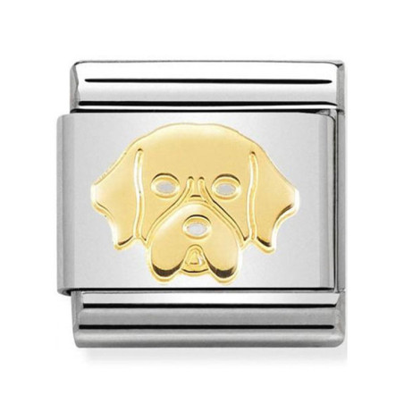 Maillon Nomination classic chien golden retriever en Or