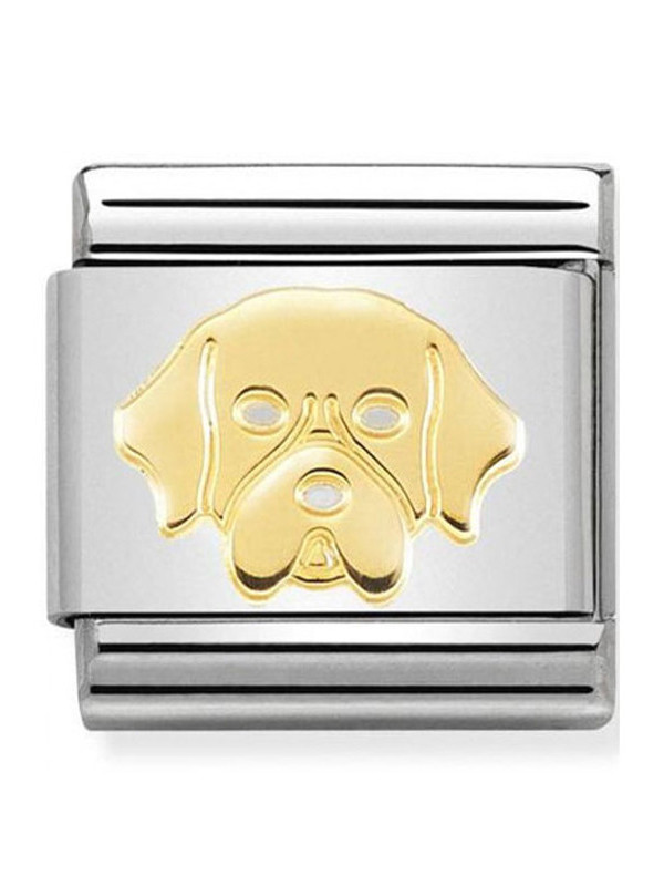 Maillon Nomination classic chien golden retriever en Or