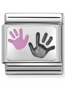 Maillon Nomination classic Famille Mains Petite fille et Parent en Argent