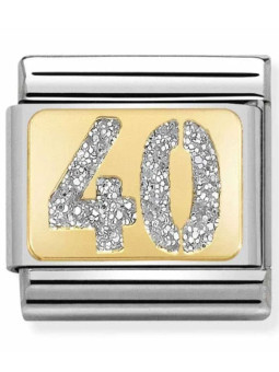 Maillon Nomination classic nombre quarante glitter et Or