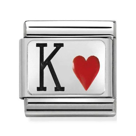Maillon Nomination classic roi de coeur en Argent