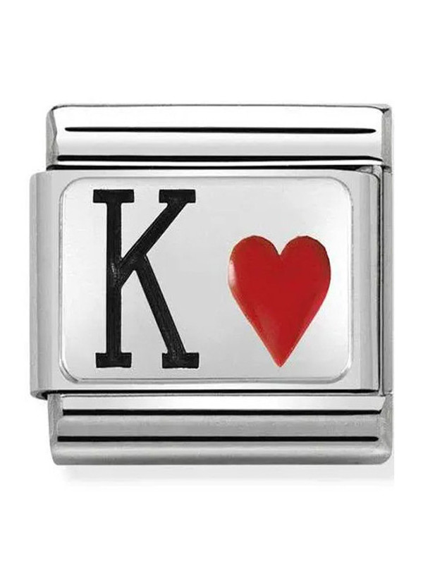 Maillon Nomination classic roi de coeur en Argent