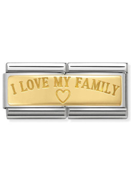 Maillon Nomination classic double Or jaune I love my Family