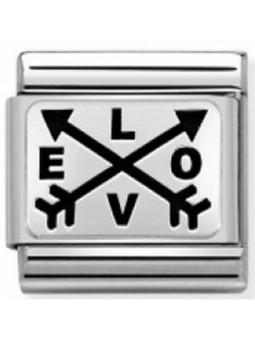 Maillon Nomination classic Argent Love avec flêches