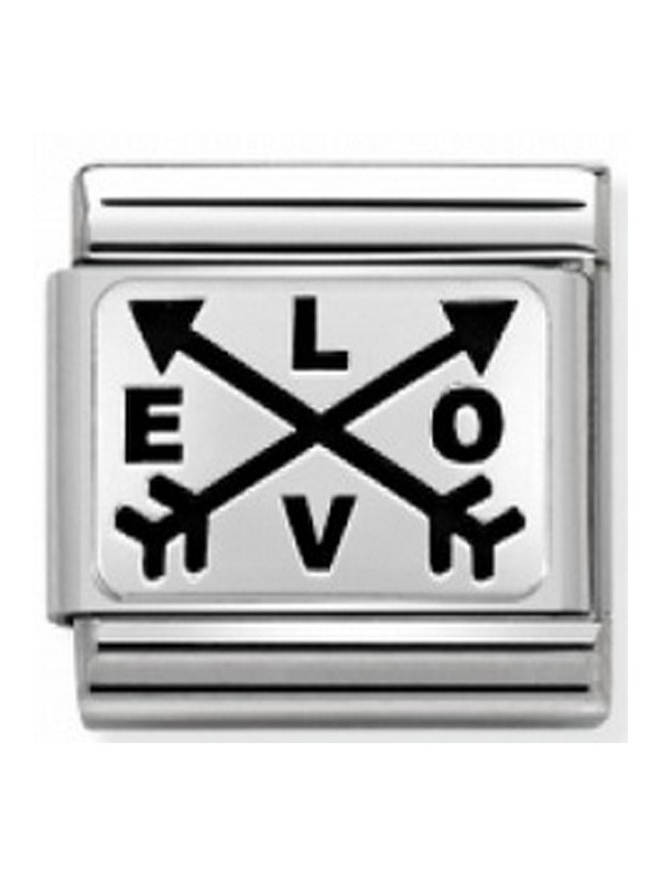 Maillon Nomination classic Argent Love avec flêches