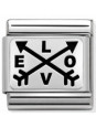 Maillon Nomination classic Argent Love avec flêches