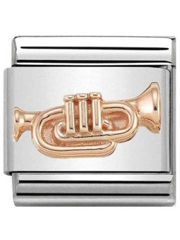 Maillon Nomination classic relief trompette Or rose