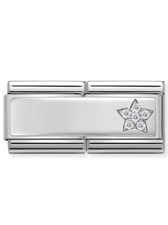 Maillon Nomination classic double Plaque étoile en Argent