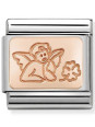 Maillon Nomination classic ange et trèfle Or rose
