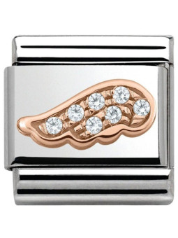 Maillon Nomination classic aile oxydes Or rose