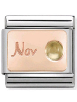 Maillon Nomination classic mois de Novembre et citrine en Or rose