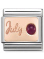 Maillon Nomination classic mois de Juillet et Rubis en Or rose