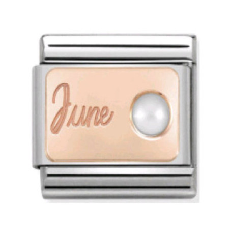 Maillon Nomination classic mois de Juin et Perle en Or rose