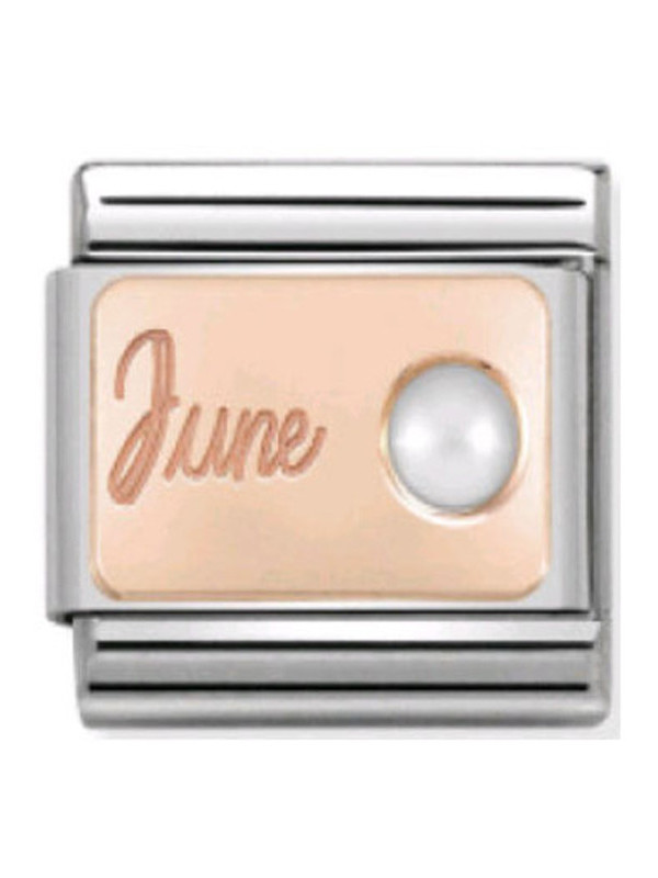 Maillon Nomination classic mois de Juin et Perle en Or rose
