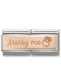 Maillon Nomination classic double Or rose Marry me