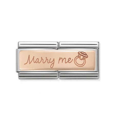 Maillon Nomination classic double Or rose Marry me