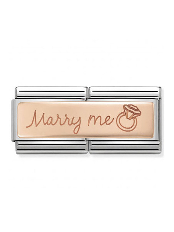 Maillon Nomination classic double Or rose Marry me