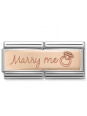 Maillon Nomination classic double Or rose Marry me