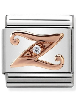 Maillon Nomination classic Lettre Z en Or rose et pierre