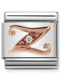 Maillon Nomination classic Lettre Z en Or rose et pierre