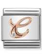 Maillon Nomination classic Lettre C en Or rose et pierre