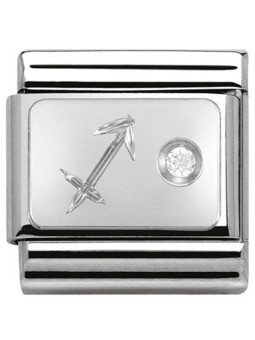 Maillon Nomination classic Sagittaire en Argent et oxyde de zirconium