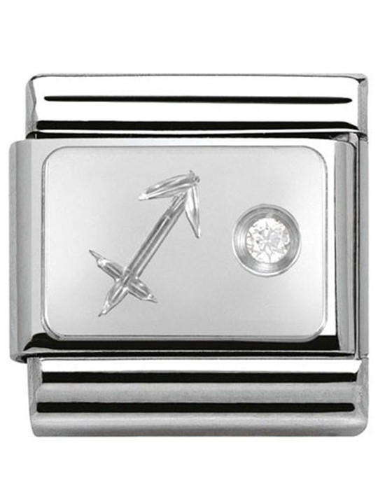 Maillon Nomination classic Sagittaire en Argent et oxyde de zirconium