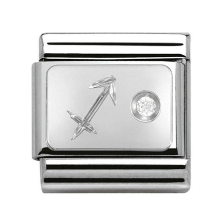 Maillon Nomination classic Sagittaire en Argent et oxyde de zirconium