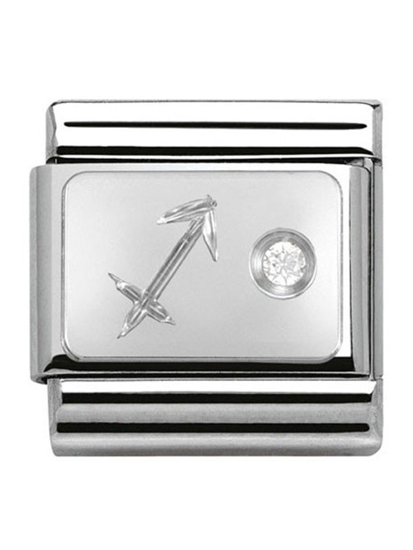 Maillon Nomination classic Sagittaire en Argent et oxyde de zirconium