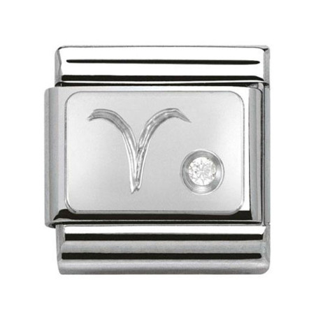 Maillon Nomination classic Bélier en Argent et oxyde de zirconium