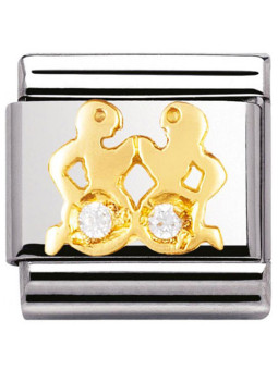 Maillon Nomination classic zodiaque Gémeaux et pierres