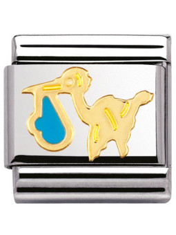 Maillon Nomination classic cigogne bleu