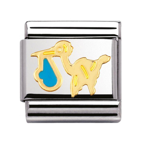 Maillon Nomination classic cigogne bleu