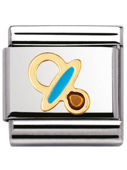 Maillon Nomination classic tétine bleu ciel