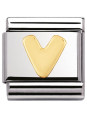 Maillon Nomination classic Lettre V standard Or