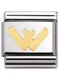 Maillon Nomination classic Lettre W standard Or