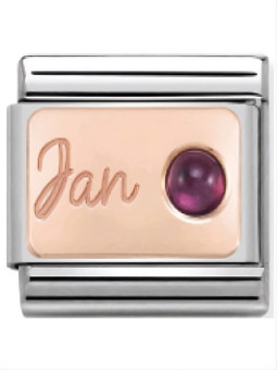 Maillon Nomination classic mois de Janvier et pierre grenat