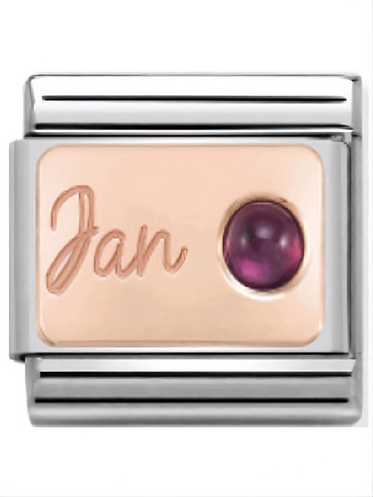 Maillon Nomination classic mois de Janvier et pierre grenat