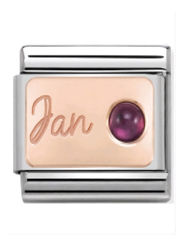 Maillon Nomination classic mois de Janvier et pierre grenat