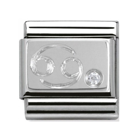 Maillon Nomination classic Cancer en Argent et oxyde de zirconium