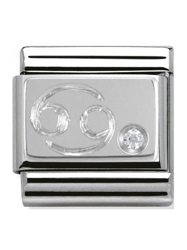 Maillon Nomination classic Cancer en Argent et oxyde de zirconium
