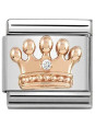 Maillon Nomination classic flocon de neige Or rose