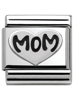 Maillon Nomination classic Argent coeur mom