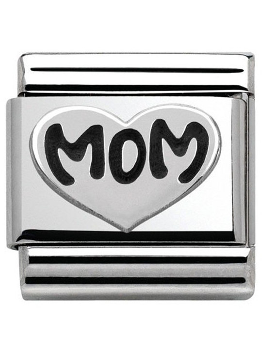 Maillon Nomination classic Argent coeur mom