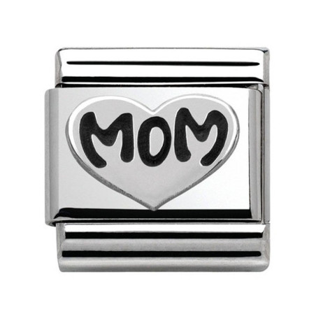 Maillon Nomination classic Argent coeur mom