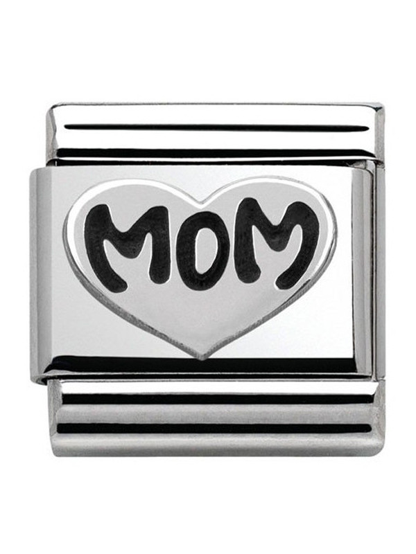 Maillon Nomination classic Argent coeur mom