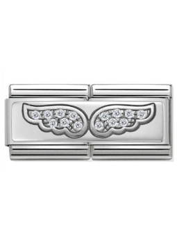 Maillon Nomination classic double Plaque ailes en Argent