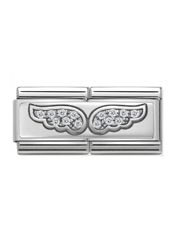 Maillon Nomination classic double Plaque ailes en Argent