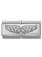 Maillon Nomination classic double Plaque ailes en Argent